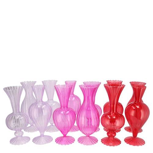 Glas Vase Sunny Dutch mix rosa 08x08x16cm