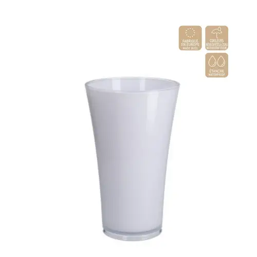 Kunststoff Vase Fizzy weiss D16cm H27cm