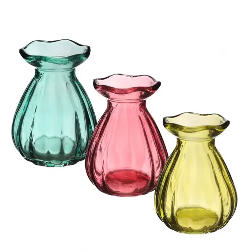 Glas Flasche Fleur mix D03/07cm H09cm