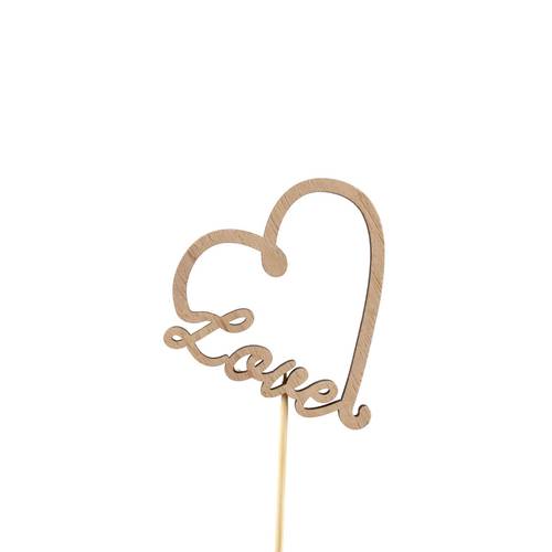 Herz Juliet auf Stab braun L12cm D07cm