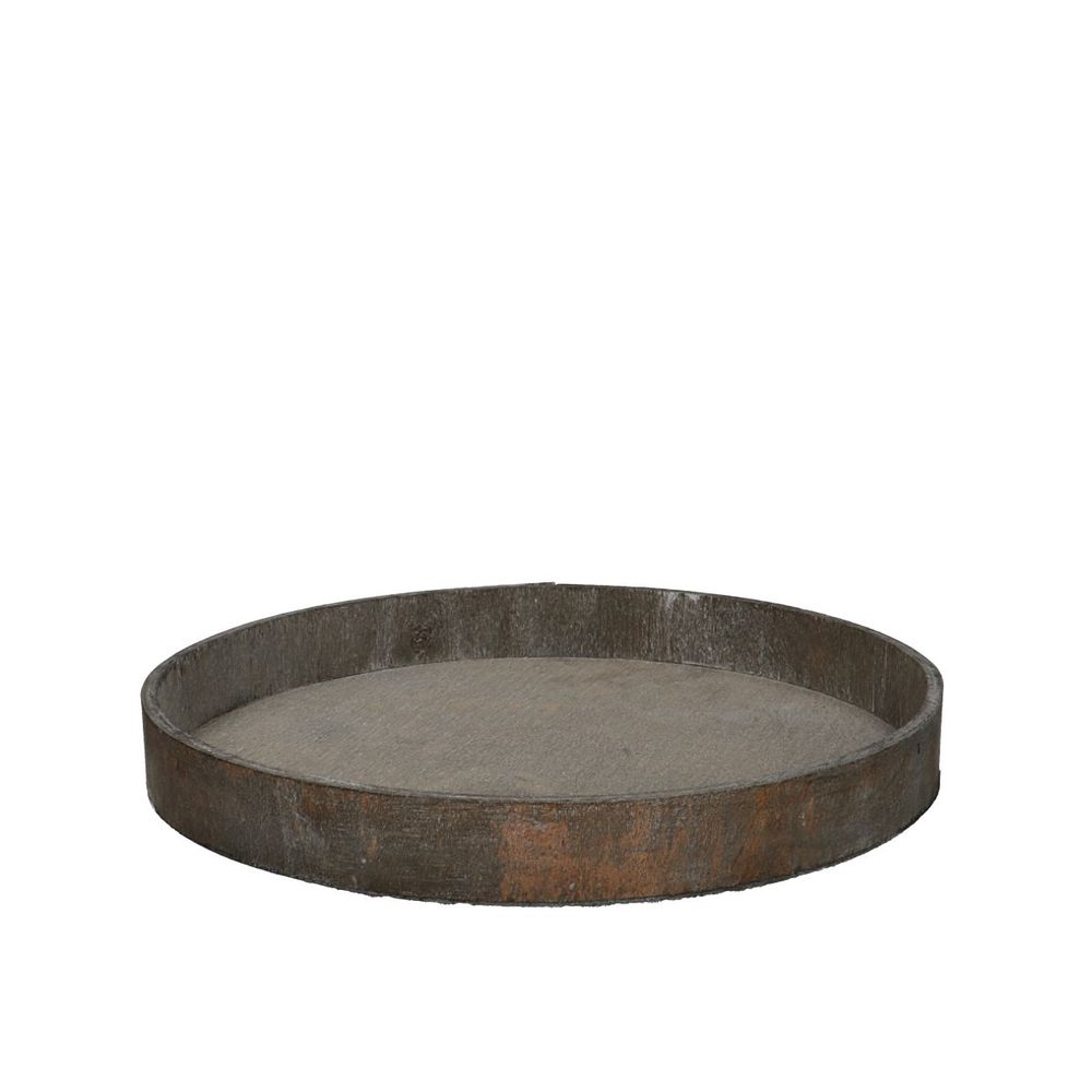 Holz Schale Rund grau D30cm H3.5cm