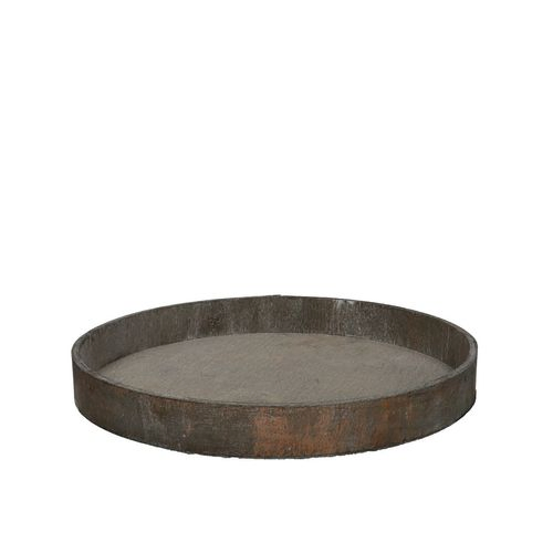 Holz Schale Rund grau D30cm H3.5cm