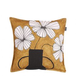 Kissen Blumen ocker 45x45cm