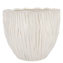 Keramik Übertopf Lima Rund weiss 22x22x19cm