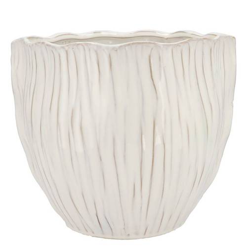 Keramik Übertopf Lima Rund weiss 22x22x19cm