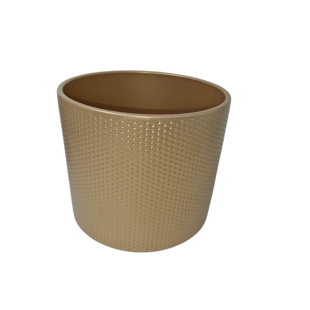 Keramik Übertopf Friso gold D21cm H19cm
