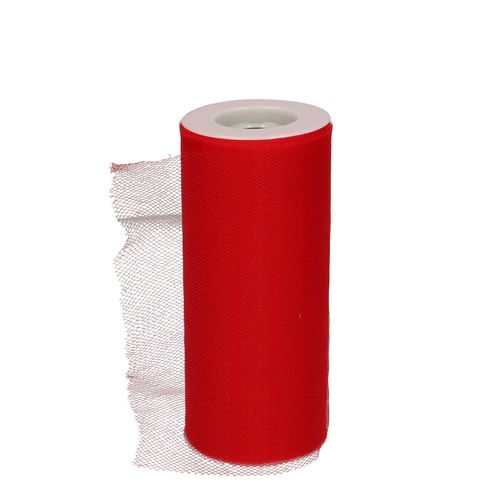 Dekostoff Band 150mm Tule rot 23m