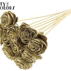 Trocken Shola Rose auf Stab gold L50cm D06cm