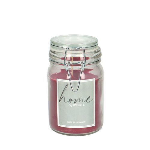 Kerze dunkel roza im Weckglas D06.5cm H12cm