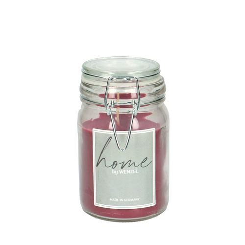 Kerze dunkel roza im Weckglas D06.5cm H12cm