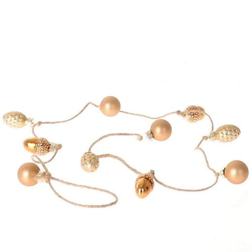 Girlande Zapfen und Kugel gold 110cm