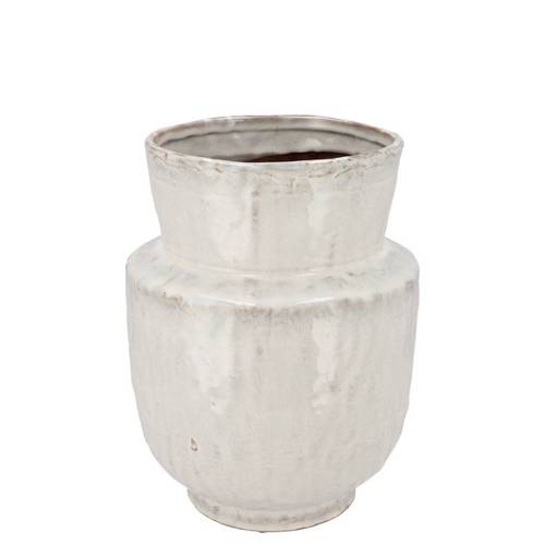 Keramik Vase Iron Stone weiss 18x18x22cm