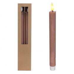 LED Tischkerze rosa D2.1cm L25cm 2st ex.AAA