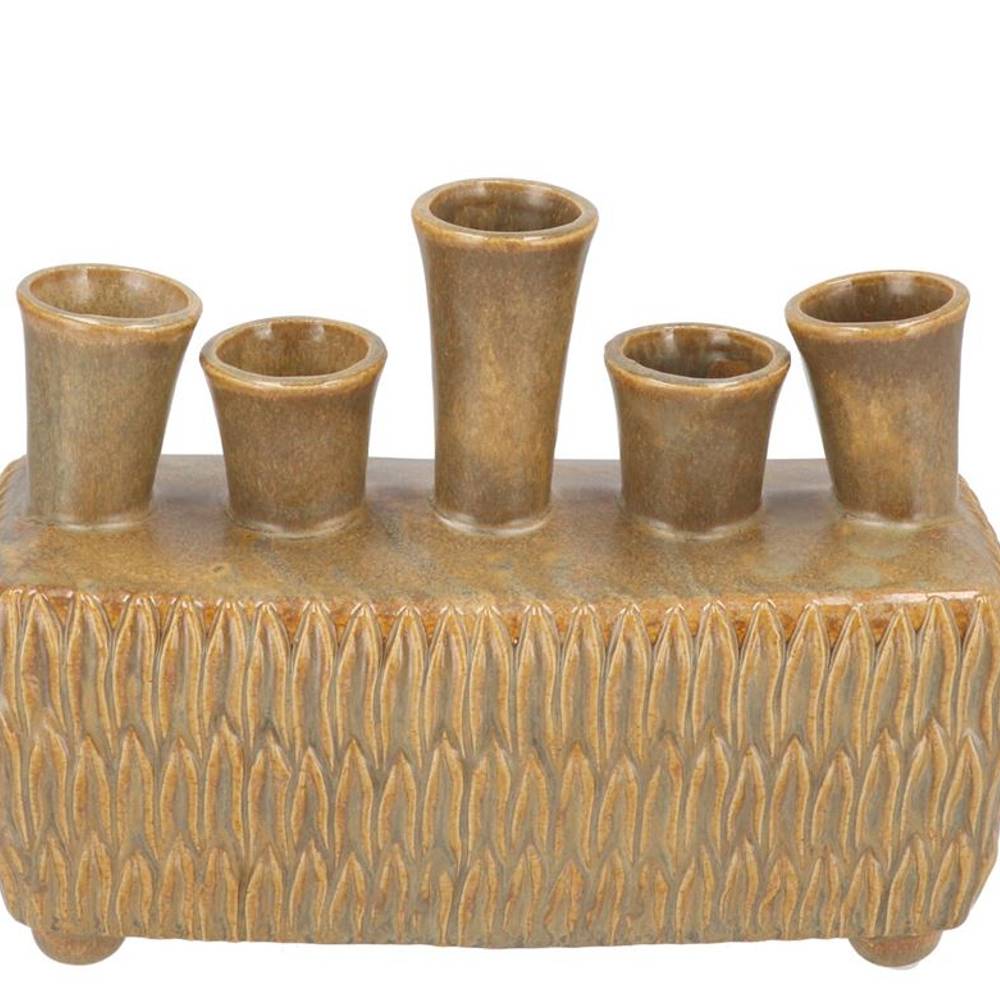 Keramik Vase Maysa dunkel grün 26x11x19cm