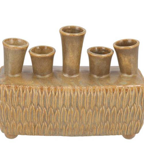 Keramik Vase Maysa dunkel grün 26x11x19cm