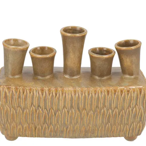Keramik Vase Maysa dunkel grün 26x11x19cm