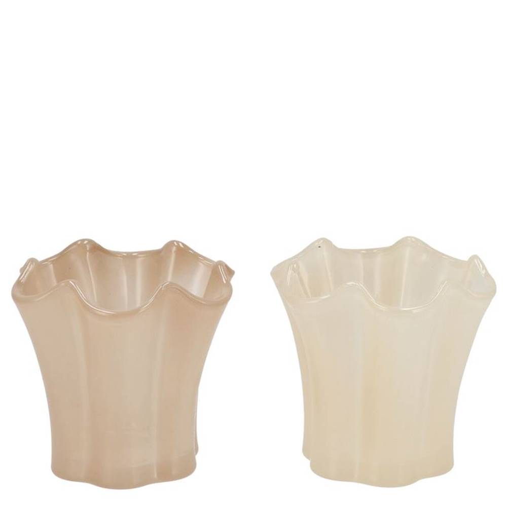 Glas Teelicht Jazz mix creme D10cm H09cm