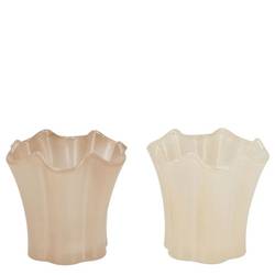 Glas Teelicht Jazz mix creme D10cm H09cm