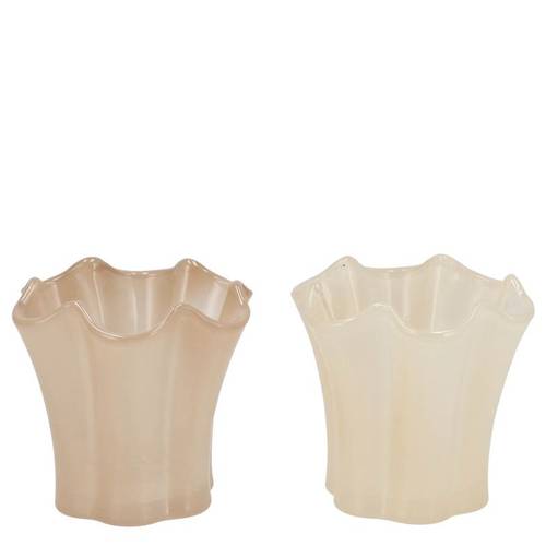 Glas Teelicht Jazz mix creme D10cm H09cm