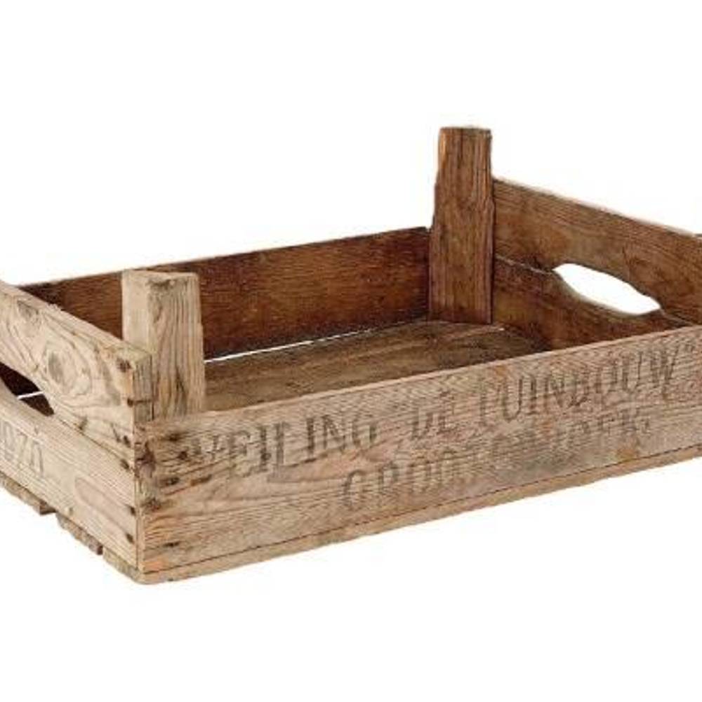 Holz Kiste Blumenkohl braun 60x42x21cm