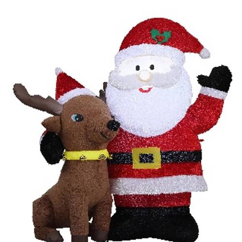 Aufblasbar Santa+Rentier LED 155x70x183cm +Motor
