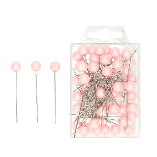 Stecknadel Perle hell rosa 10x60mm X50