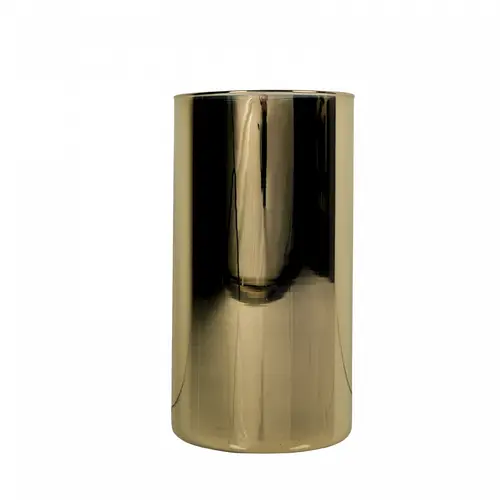 Glas Zylinder gold D14cm H21cm  