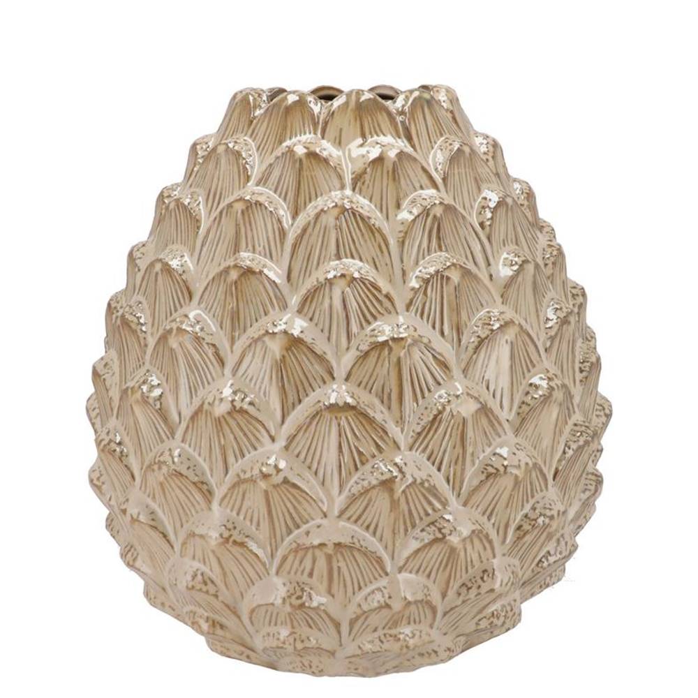 Keramik Vase Mika Pinecone creme 23x24cm