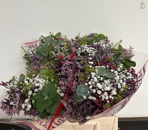 Strauß limonium/craspedia klein mix 60cm