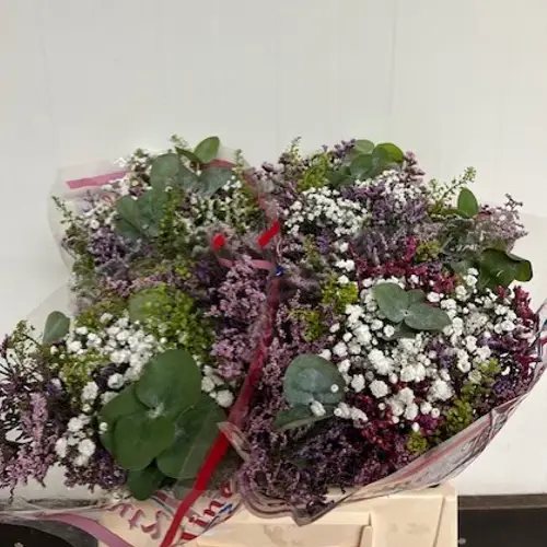 Strauß limonium/craspedia klein mix 60cm