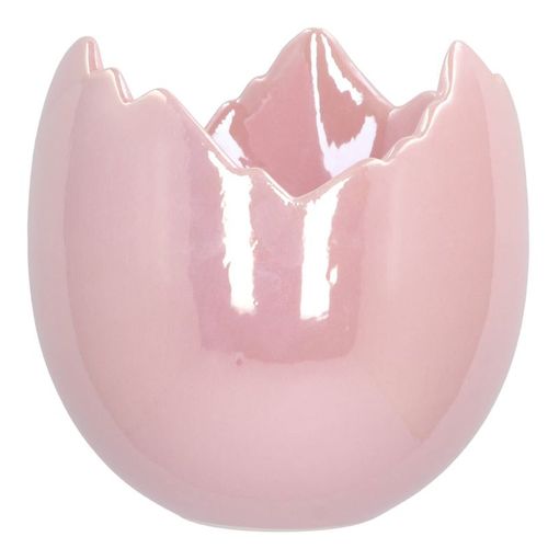 Keramik Übertopf Ei perle rosa D17cm H17cm