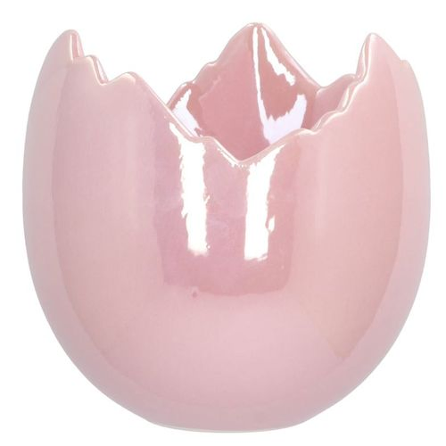 Keramik Übertopf Ei perle rosa D17cm H17cm