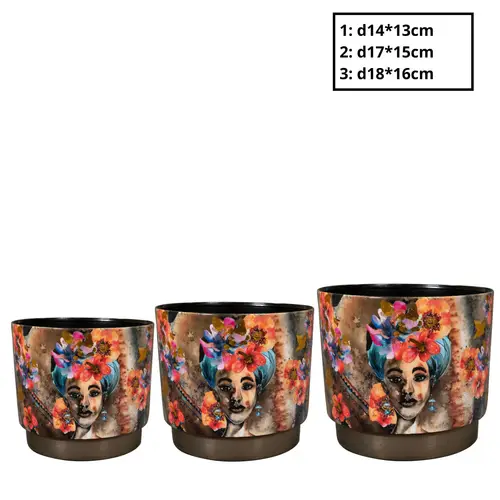 Metall Vase Majestic 3/Set D18cm H16cm