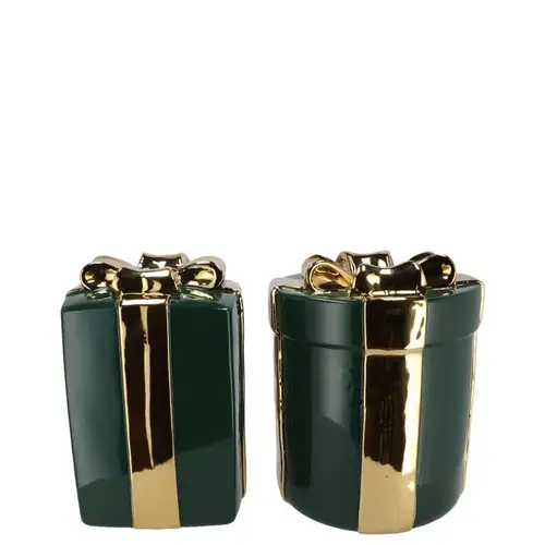 Deko Vase Geschenk grün mix 11x15cm