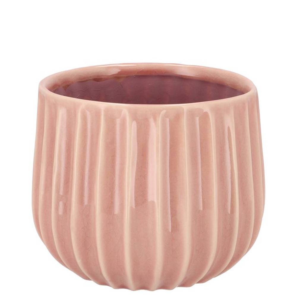 Keramik Übertopf Gia Stripes alt rosa 15x15x12cm