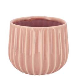 Keramik Übertopf Gia Stripes alt rosa 15x15x12cm