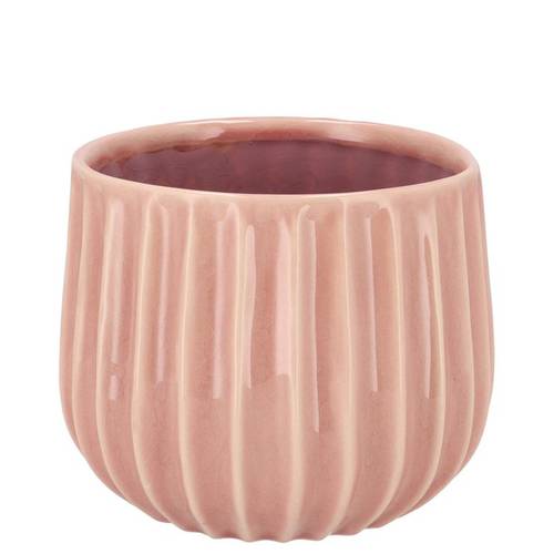 Keramik Übertopf Gia Stripes alt rosa 15x15x12cm