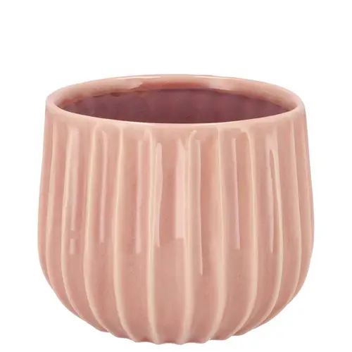 Keramik Übertopf Gia Stripes alt rosa 15x15x12cm