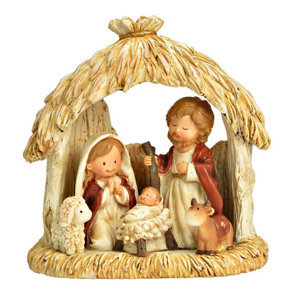 Krippenszene aus Poly 10x10x05cm