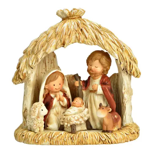 Krippenszene aus Poly 10x10x05cm