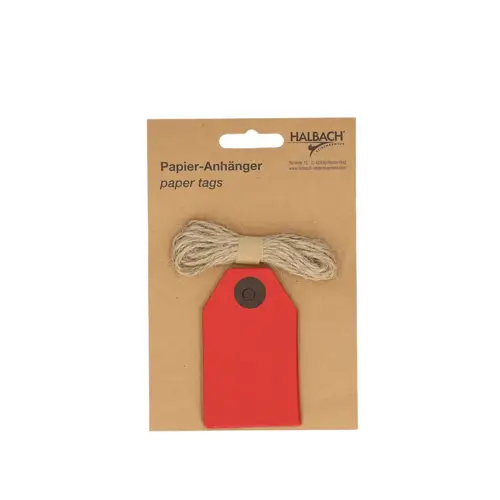 Etikett Karton rot D7.5cm H4.5cm 48st
