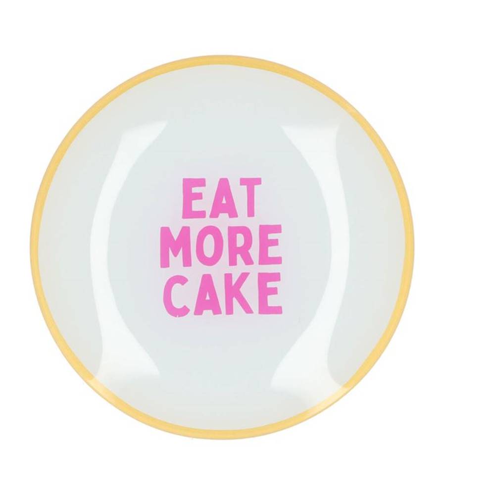 Teller Run Eat More Cake 18x18x02cm