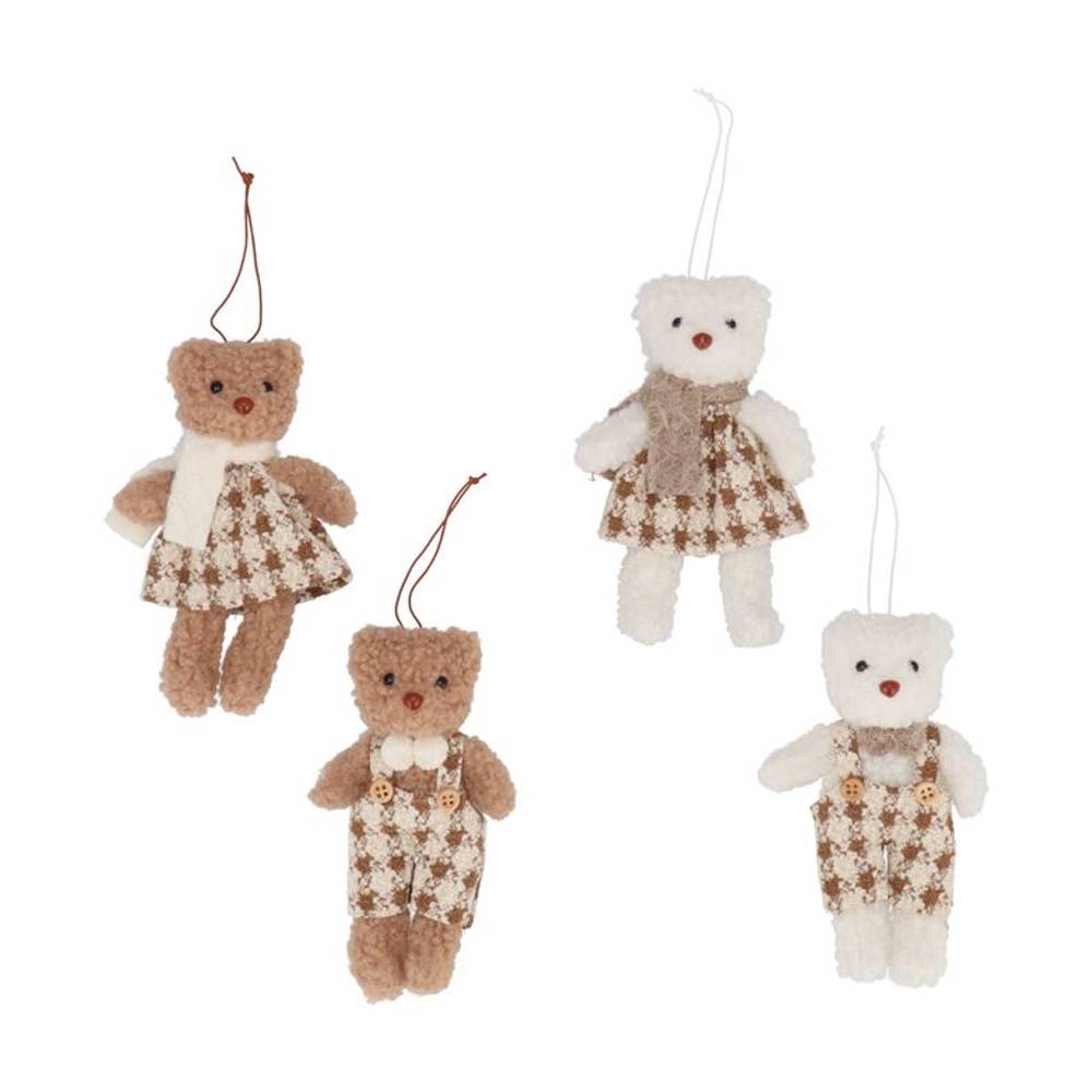 Deko Hänger Bär Karo mix 04x08x14cm