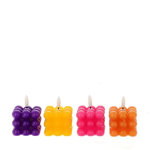 LED Kerzen Bubble mix D06cm H06cm incl batt