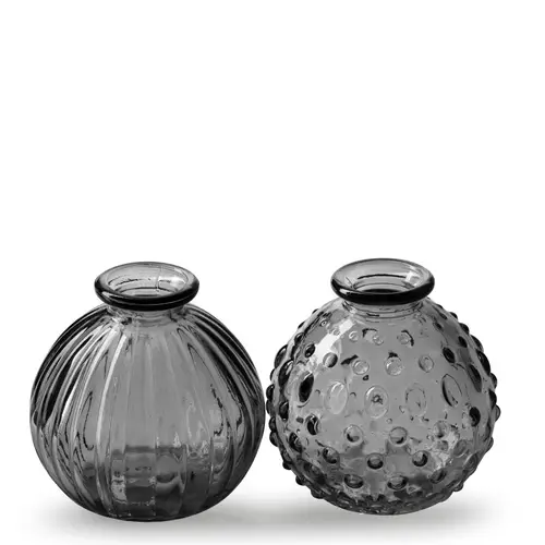 Glas Flasch Jive mix grau D08.5cm H08.5cm