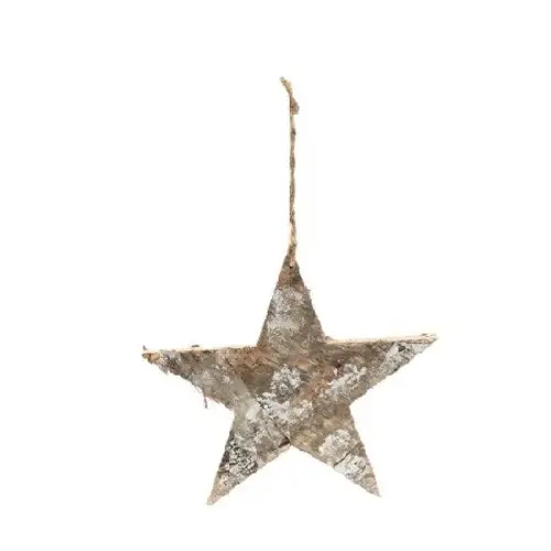 Hänger Stern Holz weiss 25cm