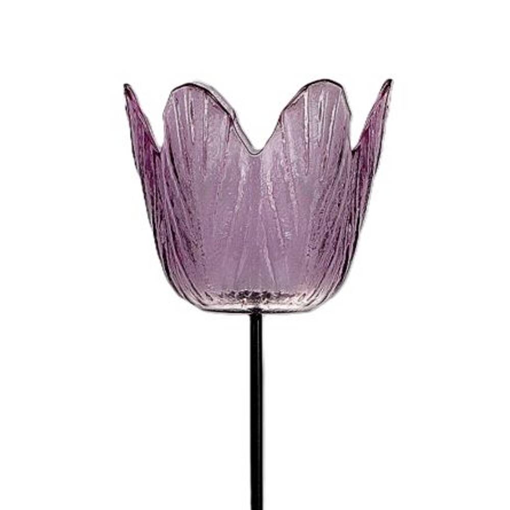 Teelicht Tulpe auf Stab lila D08.5cm H47.5cm