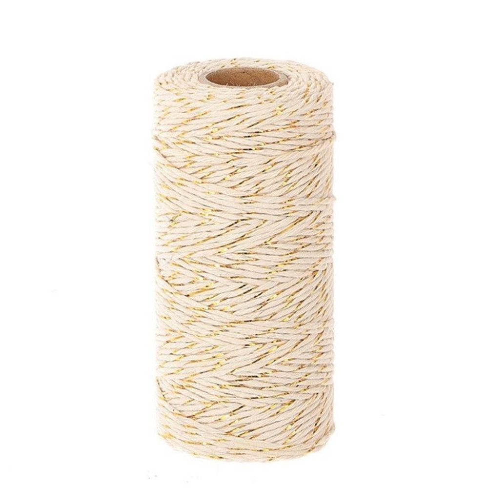 Seil Baumwolle weiss gold 2mm 100m