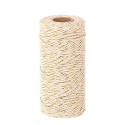 Seil Baumwolle weiss gold 2mm 100m