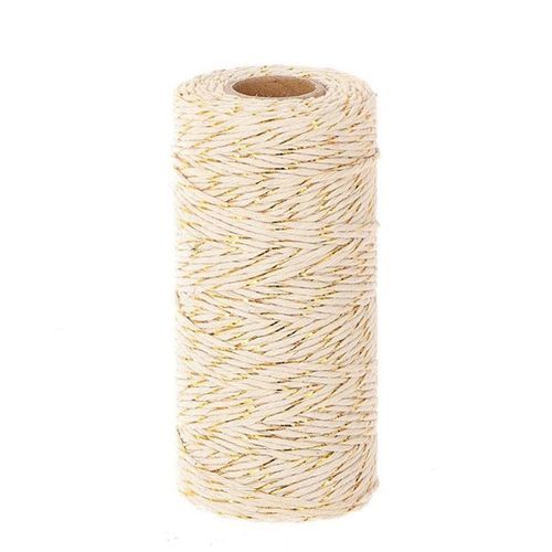 Seil Baumwolle weiss gold 2mm 100m
